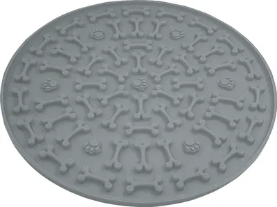 Image de Nobby® Tapis à Lécher Os Gris Ø 20 cm - Silicone