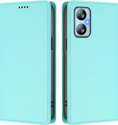 Image de Étui en cuir pour Blackview A52 / A52 Pro, étui à rabat magnétique en cuirPolyuréthaneavec support, vert menthe