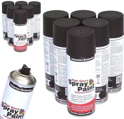 Produktbild von 12 x Sprühdose Spray 400 ml schwarz matt 12828 Lack Autolack Sprühlack Lackspray