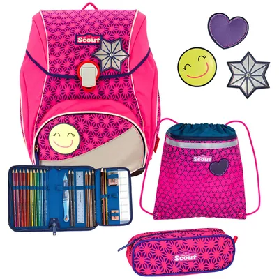 Produktbild von Scout Schulranzen Neon Safety Alpha Set 4-teilig Pink Glow neonpink