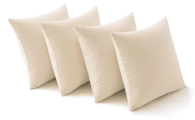 Produktbild von Set mit 4 Samtkissenbezügen, 45 x 45 cm, cremeweiß, Dekokissen, Sofakissenbezüge