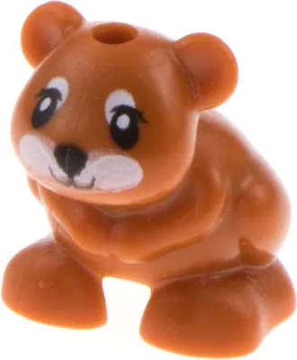 Produktbild von 1x Lego Tier Hamster dunkel orange Gesicht weiß Friends Heidi/ Rumble 24183pb01