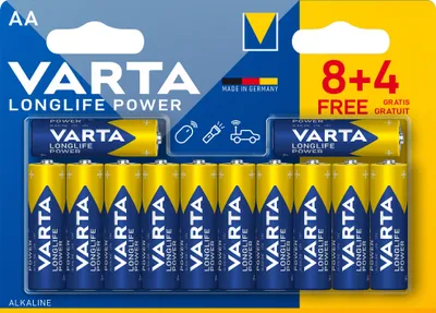 Produktbild von VARTA Alkaline Batterie Longlife Power Mignon AA 8+4 GRATIS (12 Batterien)