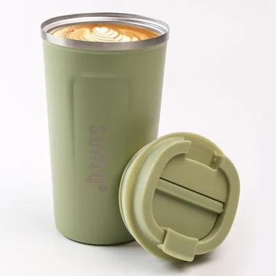 Isolierbecher Edelstahl 510 ml, doppelwandig, auslaufsicher, Salbeigrün