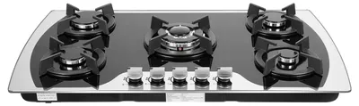 Immagine prodotto di Piano cottura a gas per cucina - Piano cottura a gas da incasso - 5 fuochi - GPL/gas naturale - Vetro temperato - Nero
