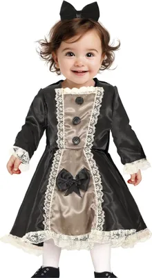Produktbild von Gothic Puppe Halloween Kostüm für Kleinkinder Größe: 18 - 24 Monate