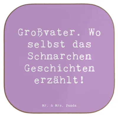 Produktbild von Mr. & Mrs. Panda Holzuntersetzer Spruch Großvater Geschichten - Lavendeltraum - Geschenk, Familie, Tassenuntersetzer, Humor, für, Tassen Untersetzer, unterleger, Gläser