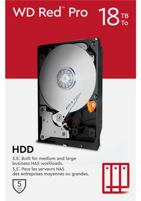Zdjęcie produktu dla Western Digital Red Pro , 18 TB, 7200 RPM, 512 MB, 3.5", SATA