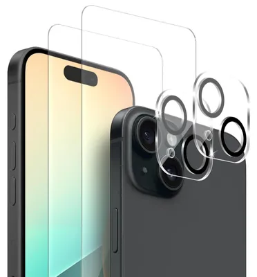 Produktbild von 2x Display + Kamera Glas für Apple iPhone 15 Displayschutz Kameraschutz Panzerfolie Displayglas Kameraglas 9H Schutzglas