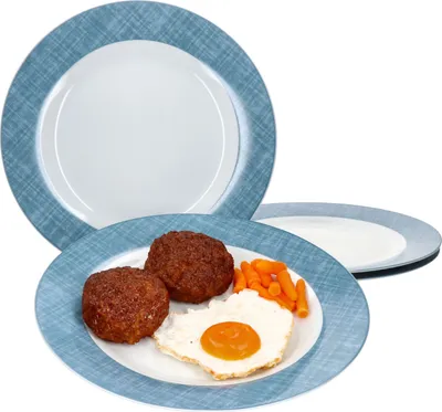 Produktbild von Ritzenhoff Brazil Blau 4er Set Speiseteller Essteller Platte blau Gittermuster