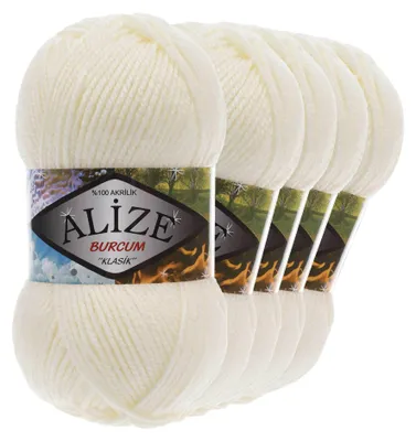 Produktbild von 5 x 100g Strickgarn Strickwolle Alize Burcum uni / einfarbig, wähle deine Farbe
