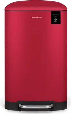 Produktbild von Les Collectors Küchen-Tretabfalleimer Edelstahl N°722, Fassungsvermögen 30 L, Kompakt, Praktisch, Herausnehmbarer Inneneimer, Design, Widerstandsfähig, Geräuscharmer Deckelverschluss, Rot