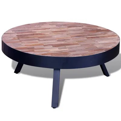Image de Maison Exclusive - Table basse ronde en teck recyclé