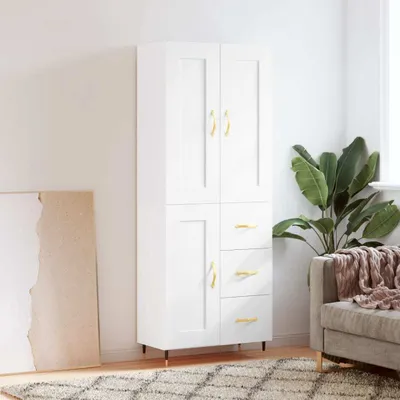 Image de vidaXL Highboard blanc 69,5x34x180 cm Bois composite