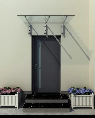 Immagine prodotto di Glaswerk Westfalen- (3L)180x90cm baldacchino in vetro trasparente+supporto