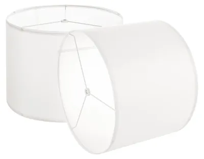 Immagine prodotto di VEVOR paralume a tamburo 40 x 40 x 30 cm (sopra x sotto x alto), 2 pezzi grandi paralumi di ricambio in lino + PVC, paralume con arpa per lampade da tavolo lampade da terra lampade a sospensione (lino bianco crema)