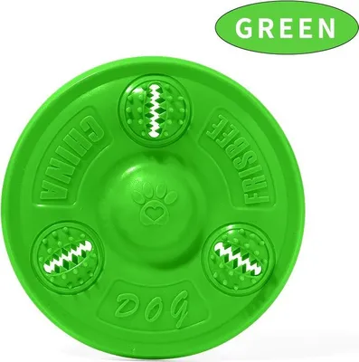 Produktbild von INF Interaktiver TPR Hunde Frisbee mit Leckerli-Funktion - Outdoor Spielzeug Grün