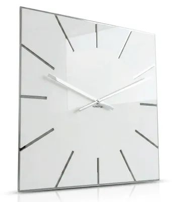 Wanduhr 50 cm, Acryl, leise, modern, weiß