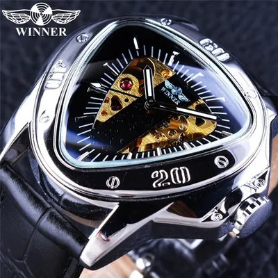 Produktbild von Winner OT-14447 Herrenuhr – Schwarz/Silber/Gold KP14447