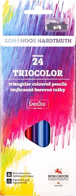 Produktbild von Buntstifte Triocolor Schul- Farbstifte inklusive Anspitzer im 24er Pack