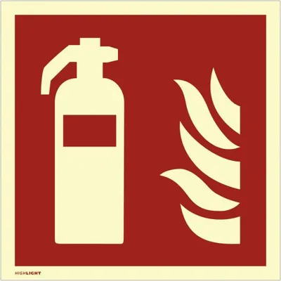Produktbild von Dreifke® Schild Feuerlöscher | extra langnachleuchtend | Alu 148x148 mm | DIN...