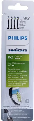 Produktbild von Philips W2 Optimal White HX6064/11 4x Schwarze Bürstenköpfe für Schallzahnbürste, 4 Stück(e), Schwarz, Medium