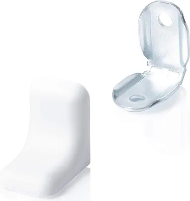 Produktbild von 20x sossai BT2 Winkelverbinder aus verzinktem Metall in Weiß mit Abdeckung Möbelverbinder Eckverbinder
