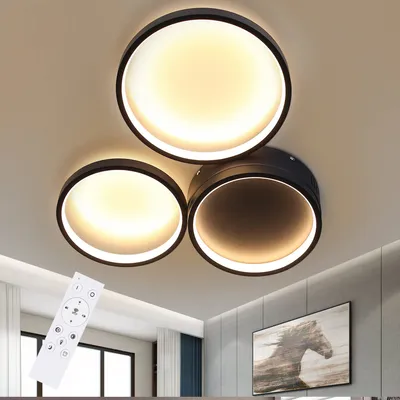Obrázek produktu pro ZMH LED stropní svítidlo 3 plameny kruhové dálkové ovládání teplá bílá 3000K LED trvale integrovaná