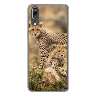 Produktbild von MuchoWow® Handyhülle Schutzhülle Hülle für Huawei P20 Leopard - Jungtier - Natur Silikon Softcase Handy Hülle - Hardcover