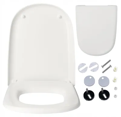 Produktbild von WC Sitz - Toilettensitz - für Roca Giralda - Weiß - 45,2 Cm X 36,5 Cm - Antibakteriell - Langsame Schließung - Toilettendeckel