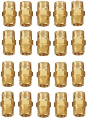 Immagine prodotto di Set di adattatori con boccola in ottone esagonale da 1/8 BSP a 1/8 BSP, 20 pezzi, con adattatore rapido e diverse misure.