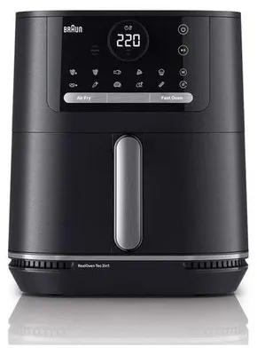 Zdjęcie produktu dla Braun HF5054IBK, Frytkownica na gorące powietrze, 6 l, 1,4 kg, 80 °C, 220 °C, Pojedyńczy