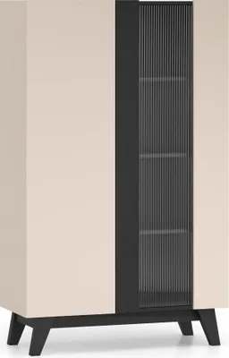 Immagine prodotto di FURNLUX Credenza Freshion Beige e Nero 95cm / Colore principale: Beige / Dimensioni: 95 x 155 x 40 cm