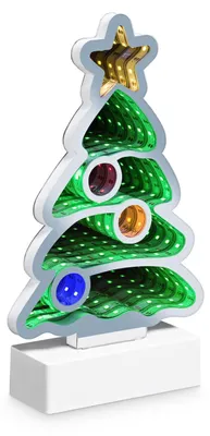 LED Infinity Mirror Weihnachtsbaum, 27x8x40 cm, 156 SMD LEDs, 3D-Effekt