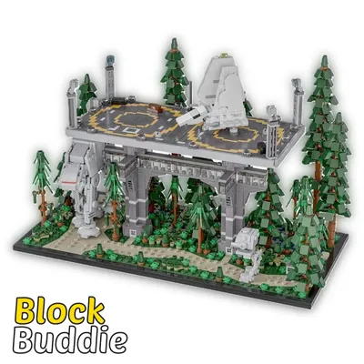 Produktbild von Space Wars Diorama - 2241 Teile - „Imperiale Ankunft auf dem Waldmond“ – Sci-Fi Waldszene mit Raumschiff