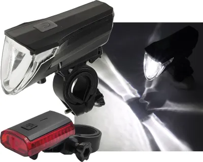 Produktbild von ChiliTec 23364 Fahrrad LED-Beleuchtungsset "CFL 60 pro" 60Lux, StVZO zugelassen, Lithium-Akku