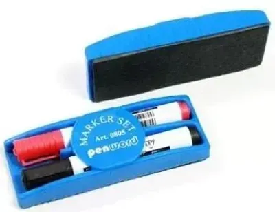 Produktbild von Trockenradierbarer Stift, 2 Farben + Schwamm - Penword