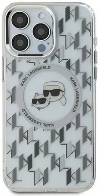 Produktbild von Karl Lagerfeld Iml Monogramm Karl & Choupette Kopf Magsafe Fall für Iphone 16 - klar