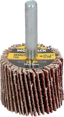 Immagine prodotto di disco abrasivo grana 80, ø 30 x 25 mm. Disco per smerigliare, mole, levigare, levigare, lucidare