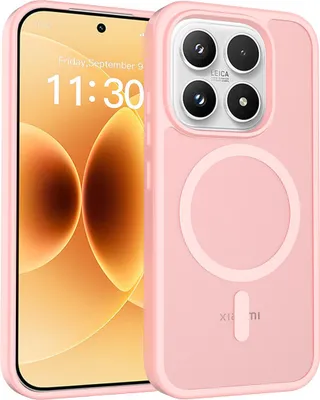 Obrázek produktu pro Magnetické pouzdro pro Xiaomi 17, kompatibilní s MagSafe, matná průsvitná zadní strana, odolné proti nárazům Růžová