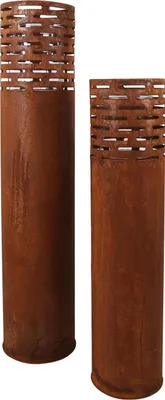 Produktbild von FRANK FLECHTWAREN Windlicht Rost-Säule, im 2er Set