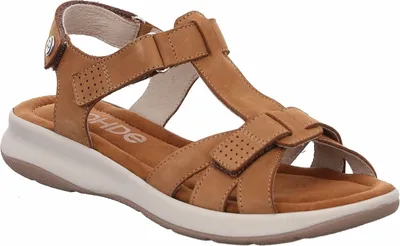 Produktbild von Rohde Damen Leder Sandalen Sandaletten T-Steg Klettverschluss Chia 6202, Größe:38 EU, Farbe:Braun