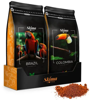 Produktbild von Gemahlener Kaffee 2 x 500 g BRASILIEN/KOLUMBIEN 100 % Arabica frisch geröstet + Tassenuntersetzer