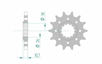 Produktbild von AFAM Stahl Standard Ritzel vorne - 525