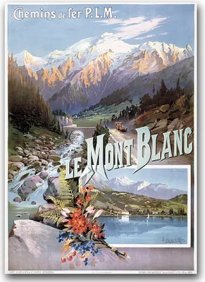 Produktbild von Poster - Canvas - Leinwand - 59,4 cm x 84,1 cm - Fotoposter - Leinwandkunst - Mont Blanc Französisch