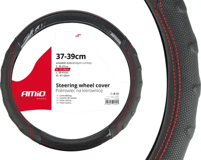 Produktbild von AMiO 01698 Lenkradbezug Ø37-39cm Schwarz Lenkradhülle