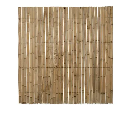 A close-up view of a bamboo fence panel.
