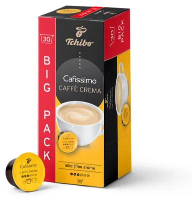 Obrázok produktu pre Tchibo Cafissimo úložný box Caffè Crema mild kávové kapsule, 30 kusov (káva, jemná s jemnou chuťou), udržateľný a spravodlivý obchod
