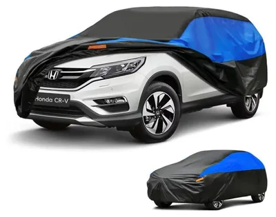 Zdjęcie produktu dla Pokrowiec samochodowy, wodoodporny i oddychający, pasujący do modelu CR-V (lata produkcji 1995-2024), kolor: czarny, niebieski
