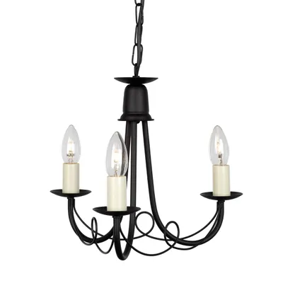 Zdjęcie produktu dla Żyrandol Minster czarny 3xE14x60W metal wym:101x37x37cm IP20 Elstead